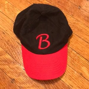 Red and black cap